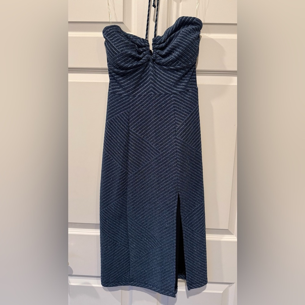 Elegant Navy Strapless Dress